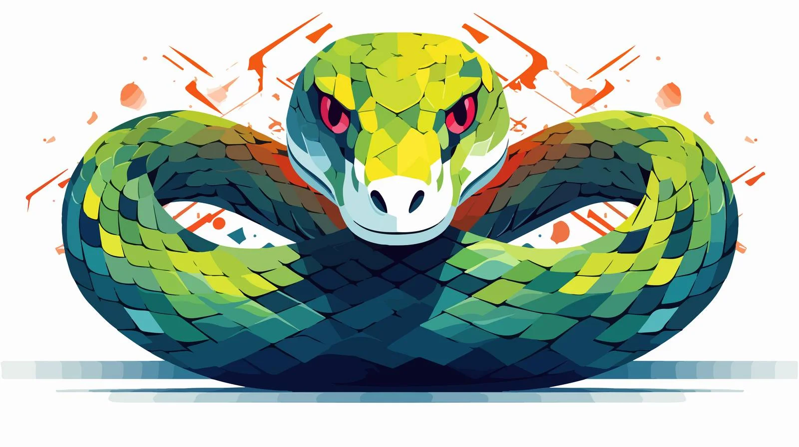 Colorful Geometric Snake Cartoon Vector Illustration — free download from Dotvec