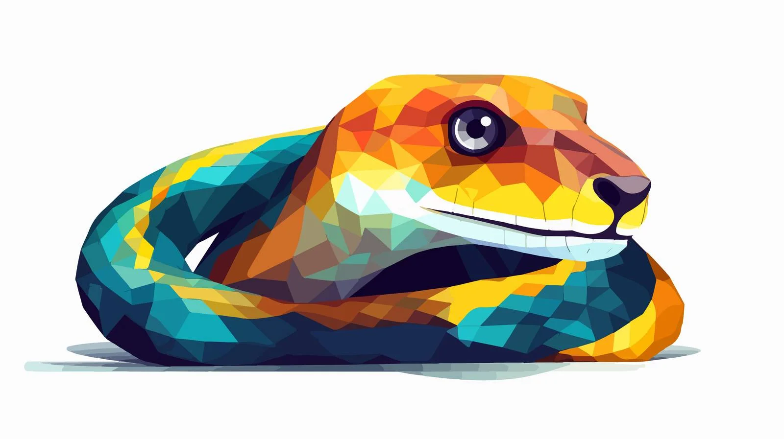 Geometric Snake Cartoon Vector Illustration — free download from Dotvec