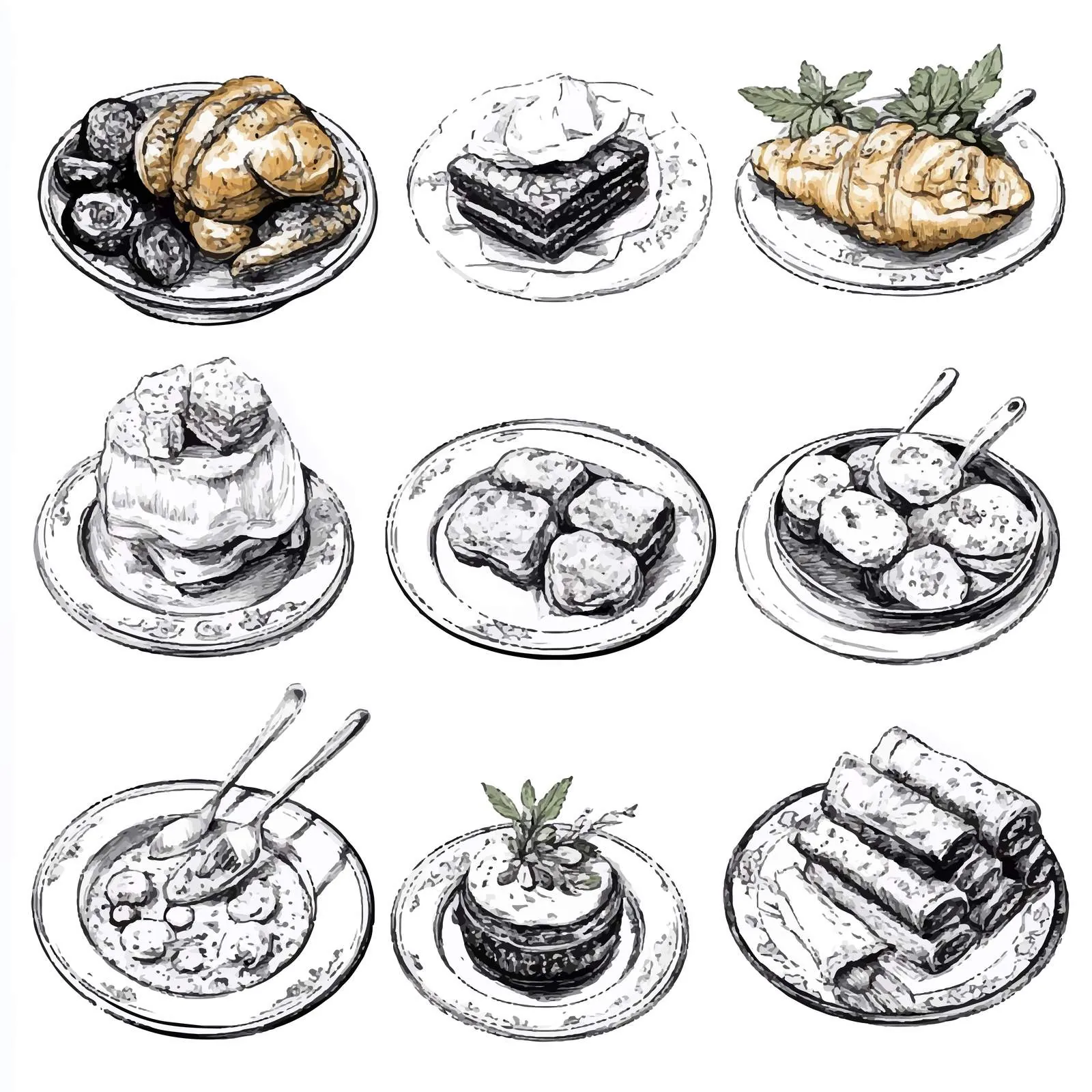 Hand-Drawn Georgian Cuisine Vector Art – free traditional dish image from Dotvec