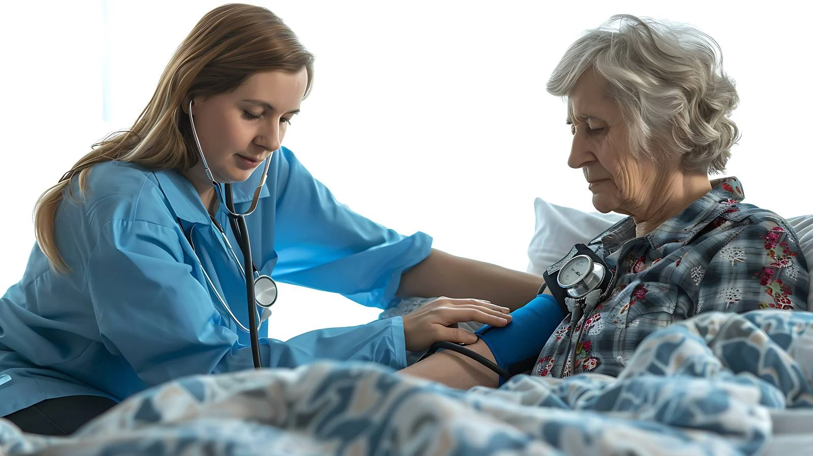 Geriatric Nurse Blood Pressure Measurement — free download from Dotvec