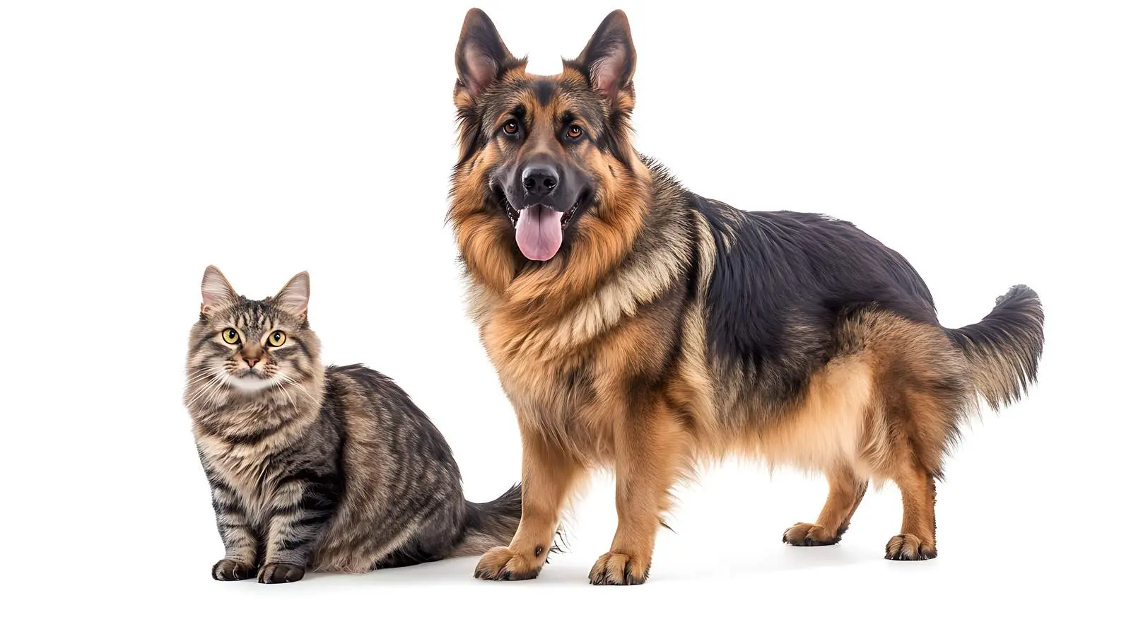 German Shepherd and Scottish Straight Cat Together — free download from Dotvec