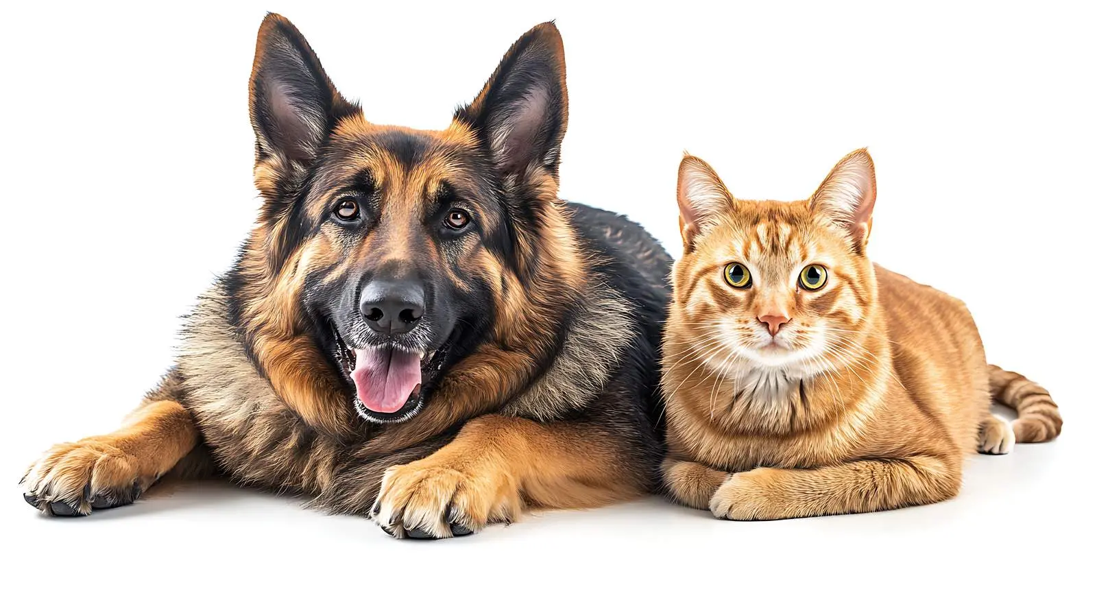 German Shepherd Dog with Frisky Scottish Straight Cat – free companion animals image from Dotvec