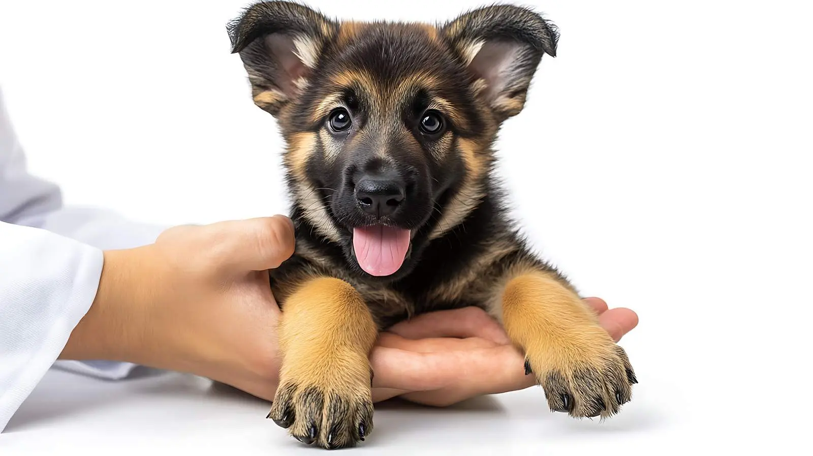 German Shepherd Puppy with Veterinarian – free sound image from Dotvec
