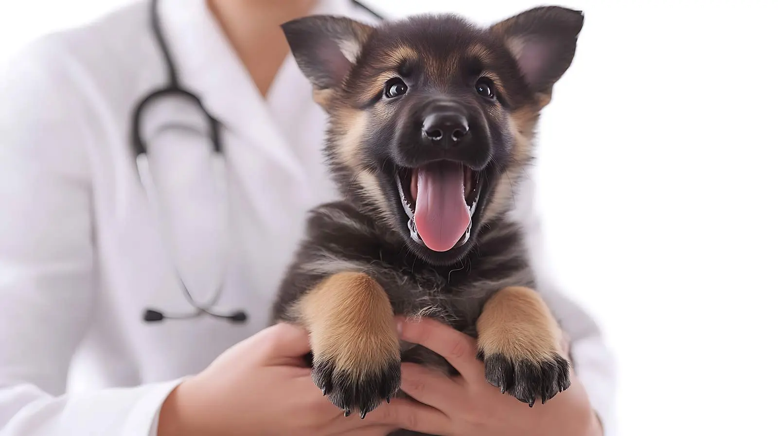 German Shepherd Puppy with Veterinarian — free download from Dotvec
