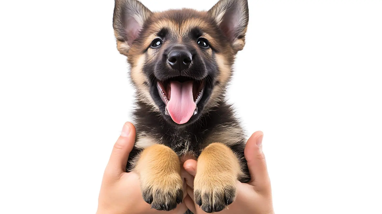 German Shepherd Puppy with Veterinarian – free dog behavior image from Dotvec