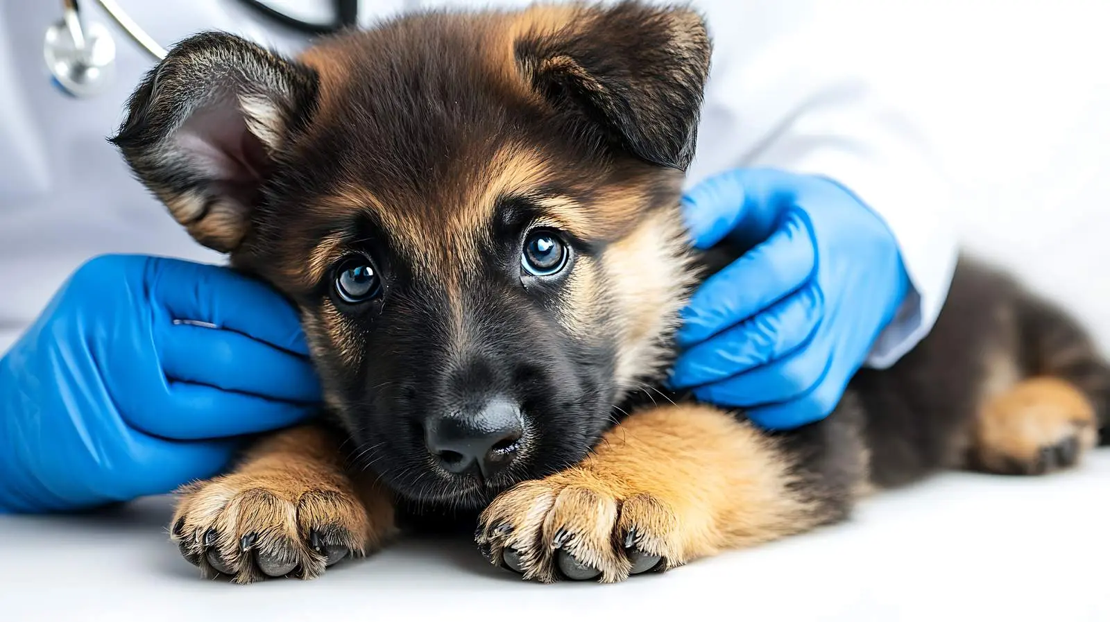 German Shepherd Puppy at Vet Inspection — free download from Dotvec