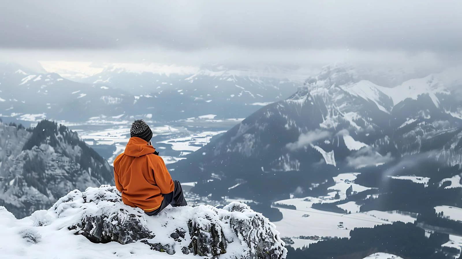 Winter Man Sitting in Bavaria — free download from Dotvec