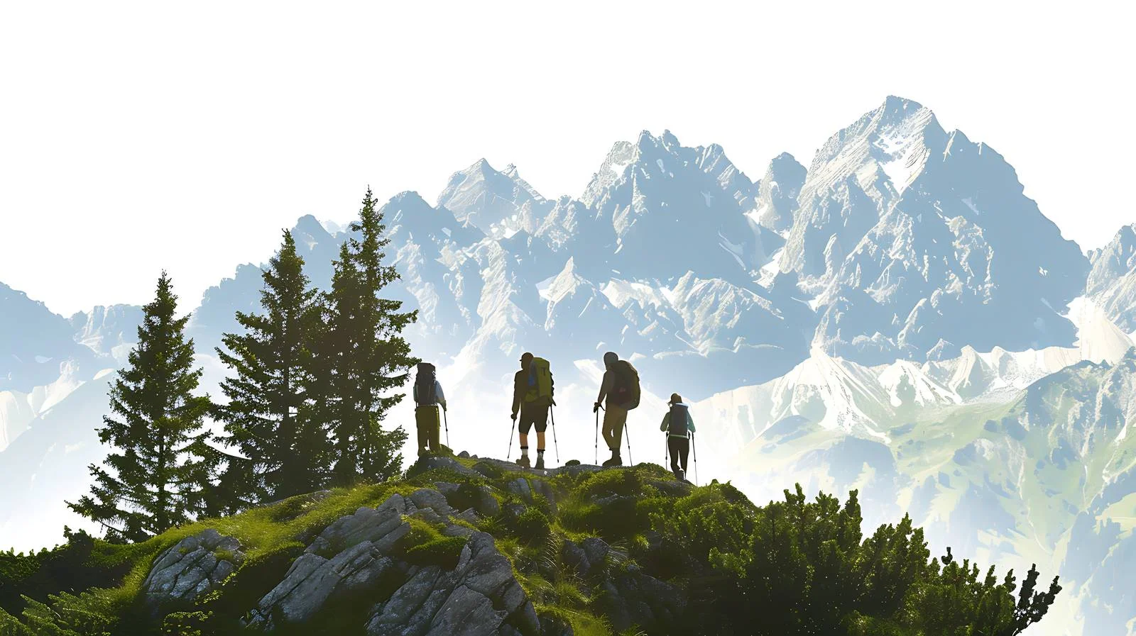 Hikers Enjoying Bavarian Alps Scenic Views — free download from Dotvec