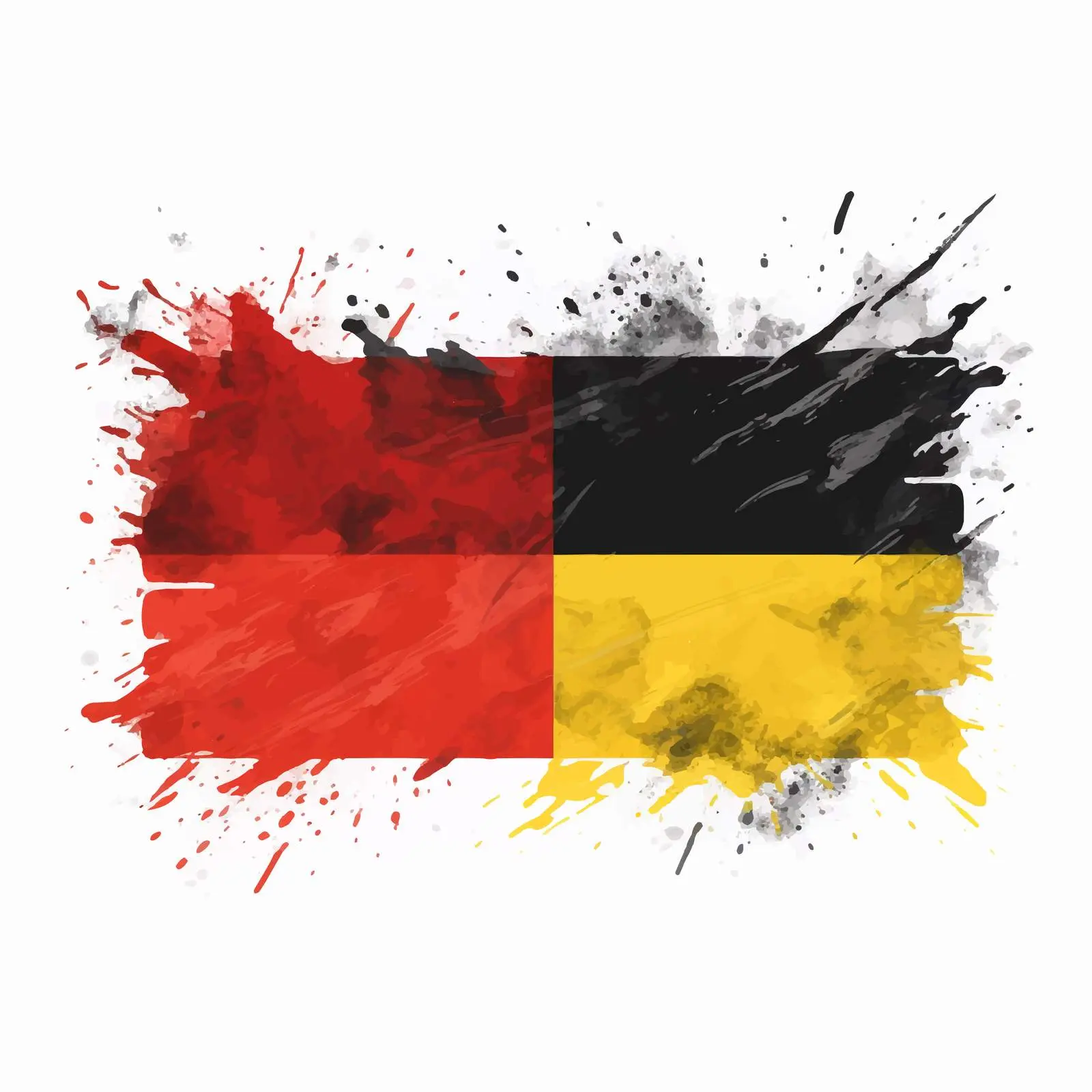 Grunge Acrylic Painting of German Flag – free textured art image from Dotvec