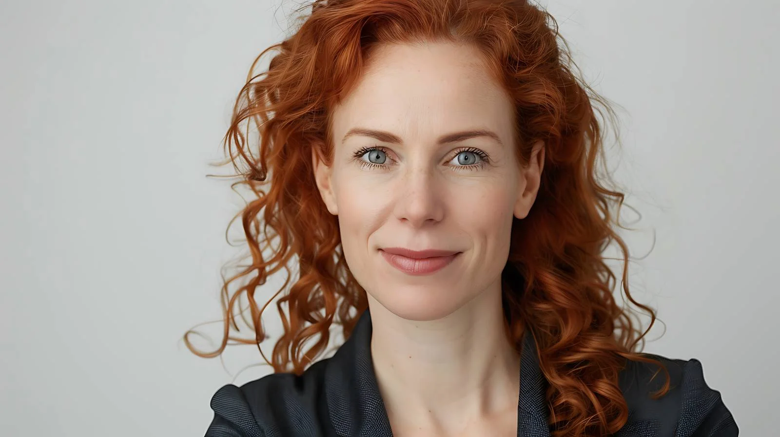 Smiling Redheaded Woman in Hamburg Portrait — free download from Dotvec