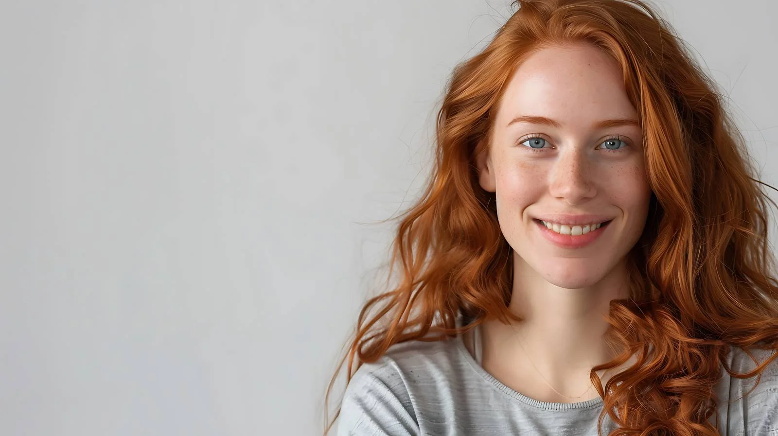 Smiling Redheaded Woman in Hamburg Port — free download from Dotvec