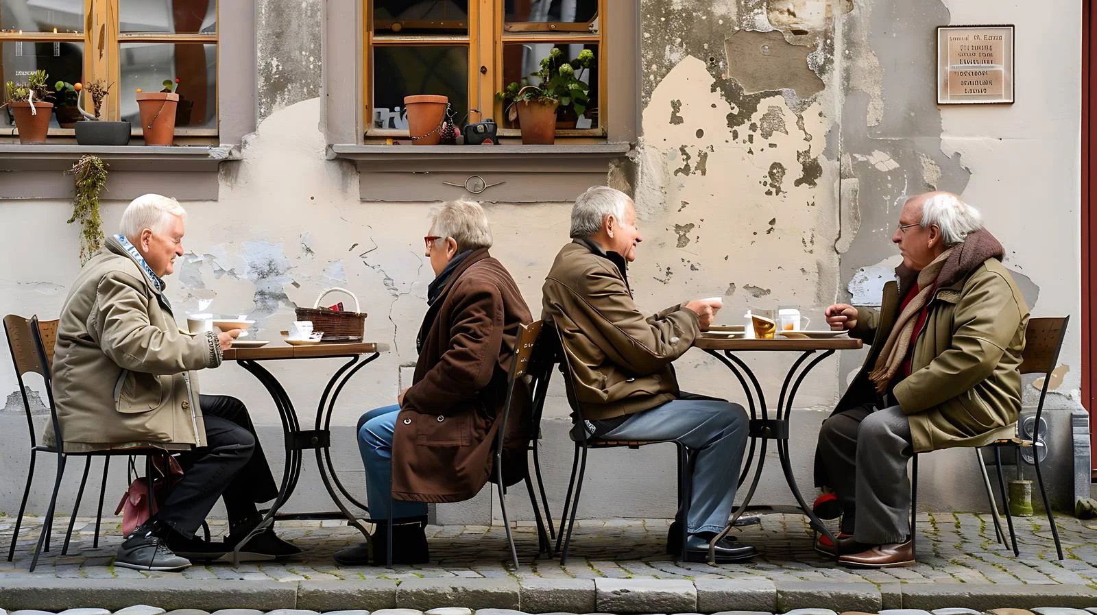 Senior Friends Enjoying in Heidelberg Street Cafe — free download from Dotvec