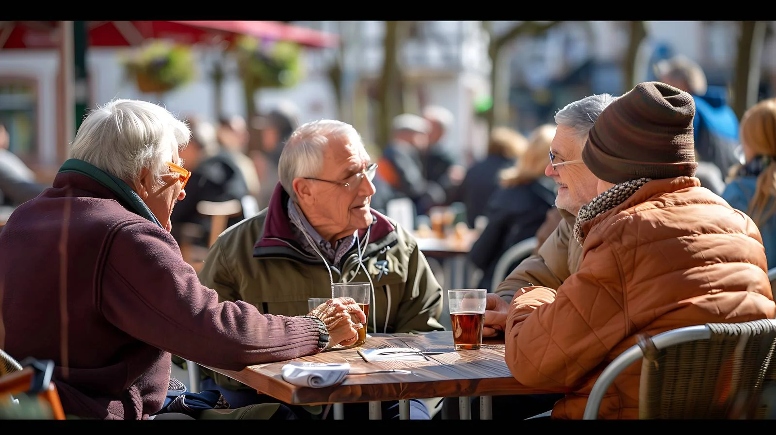 Senior Friends Enjoying in Heidelberg Street Cafe — free download from Dotvec
