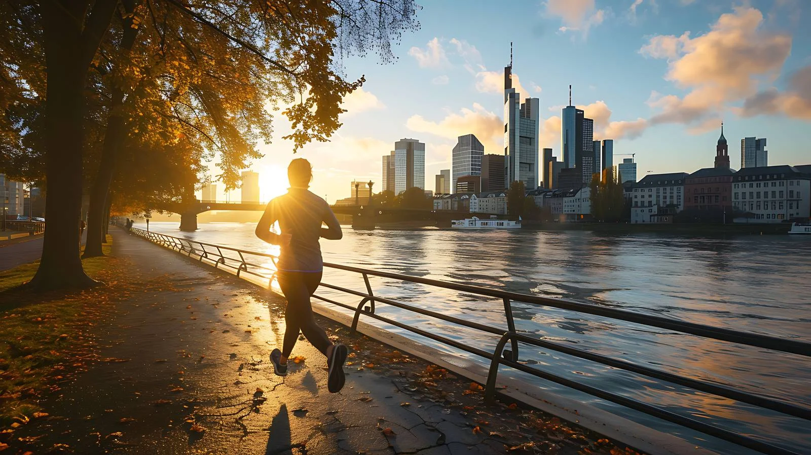 Woman Jogging in Frankfurt Park — free download from Dotvec