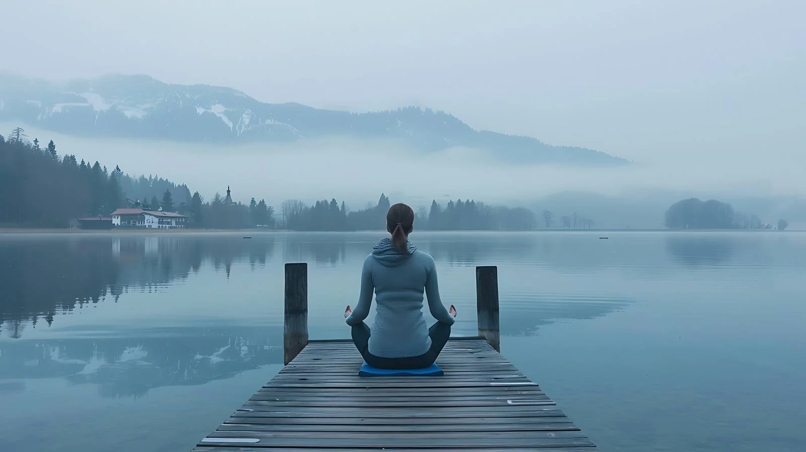 Serene Woman Practicing Yoga Outdoors — free download from Dotvec