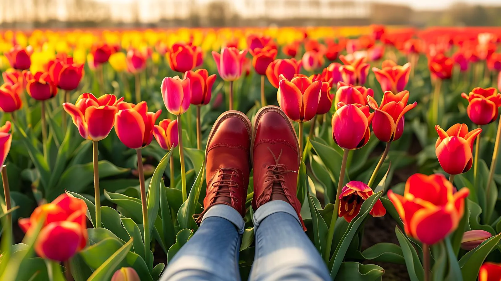 Woman in Tulip Field - Germany — free download from Dotvec
