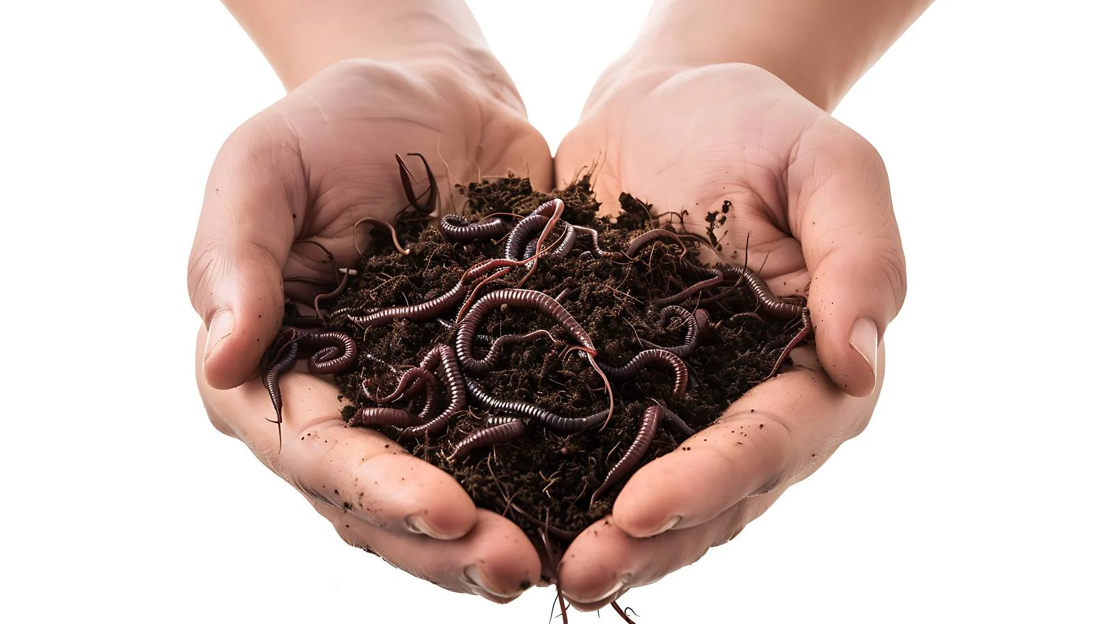 Eco-Friendly Hands Holding Soil and Worms — free download from Dotvec
