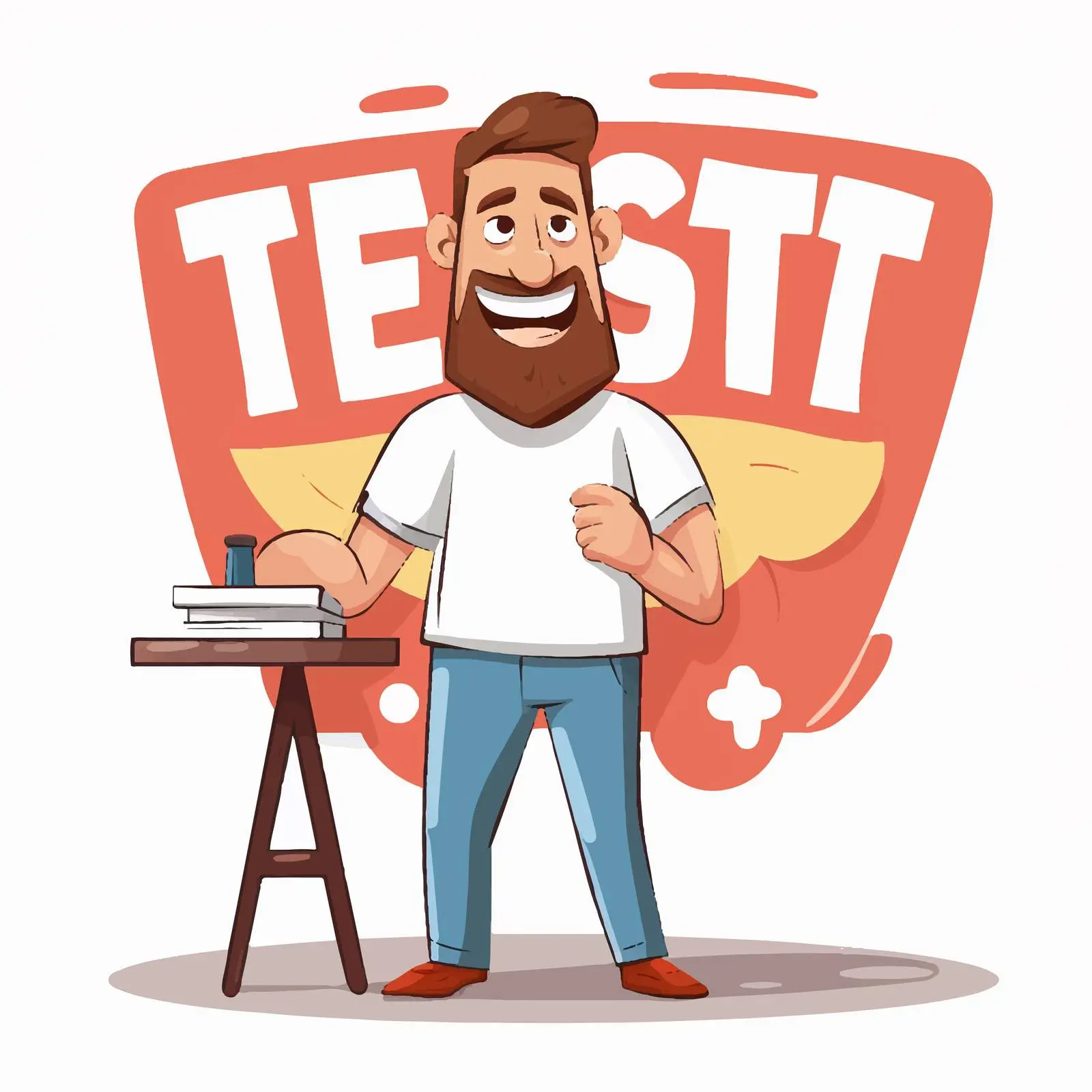 Cartoon Doctor Encouraging Testing in Fun Design – free testing image from Dotvec