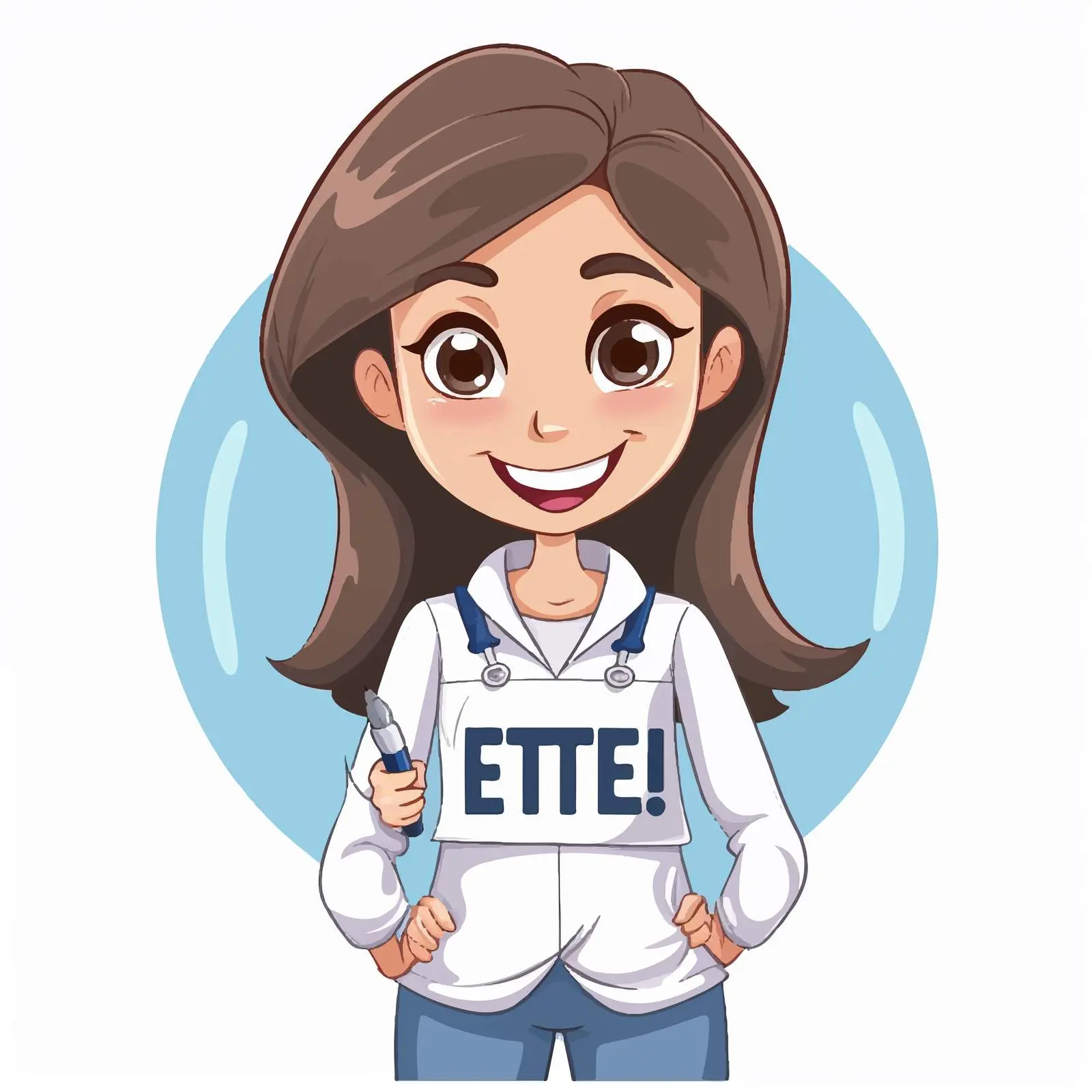 Female Doctor Cartoon Promoting Health Testing – free testing image from Dotvec