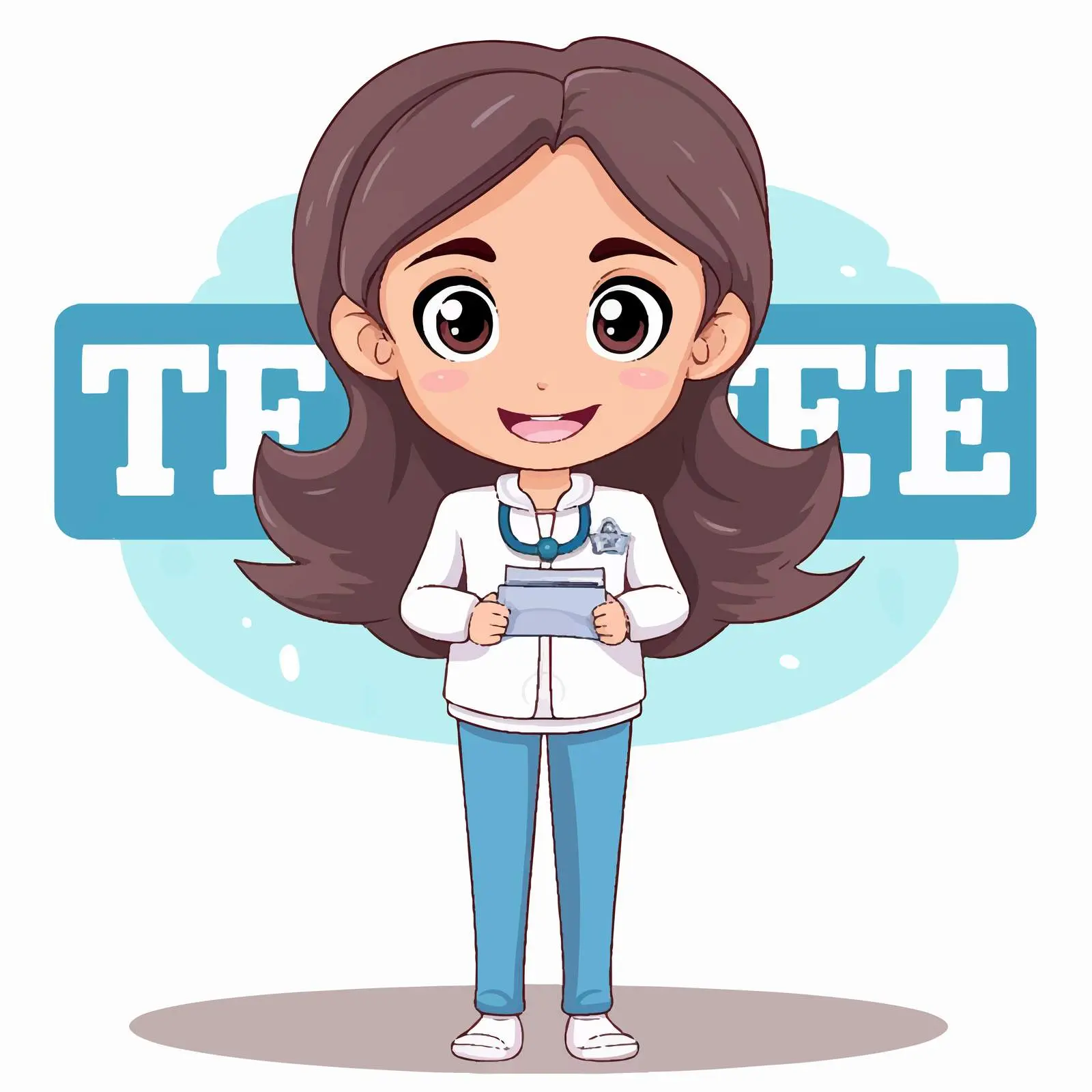 Female Doctor Cartoon Getting Tested Illustration – free testing image from Dotvec