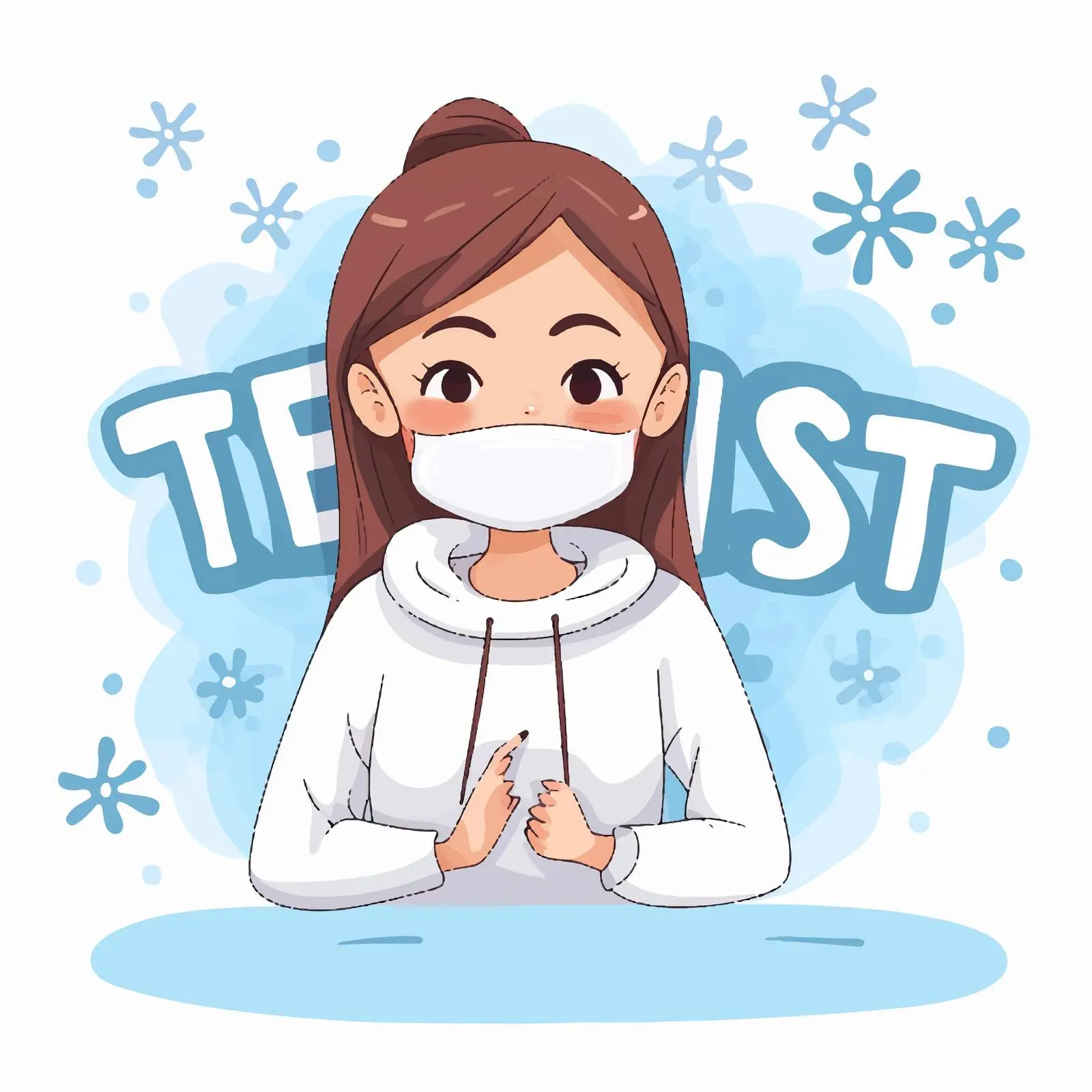 Cartoon Style Girl Feeling Sick with Text — free download from Dotvec