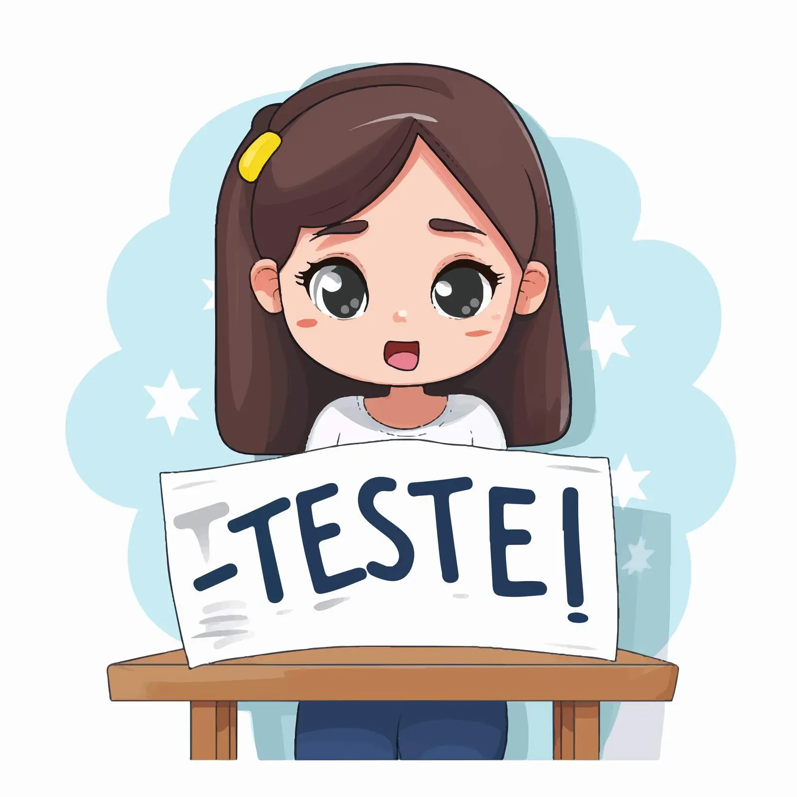 Cartoon Style Illustration of Sick Girl – free testing image from Dotvec