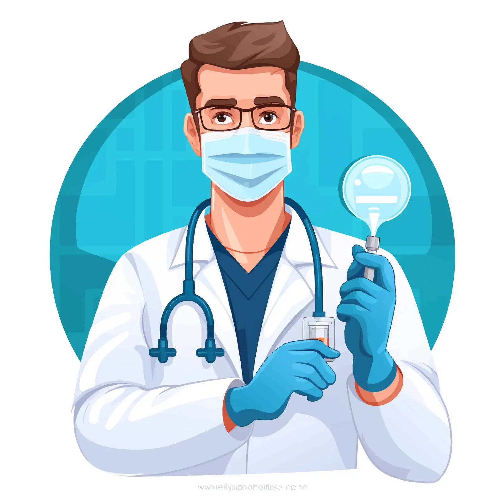 Cartoon Doctor Giving Vaccine Jab Illustration — free download from Dotvec