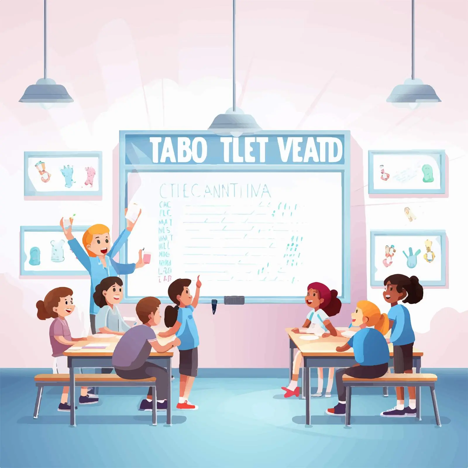 Get Vaccinated Classroom Whiteboard Font Design — free download from Dotvec