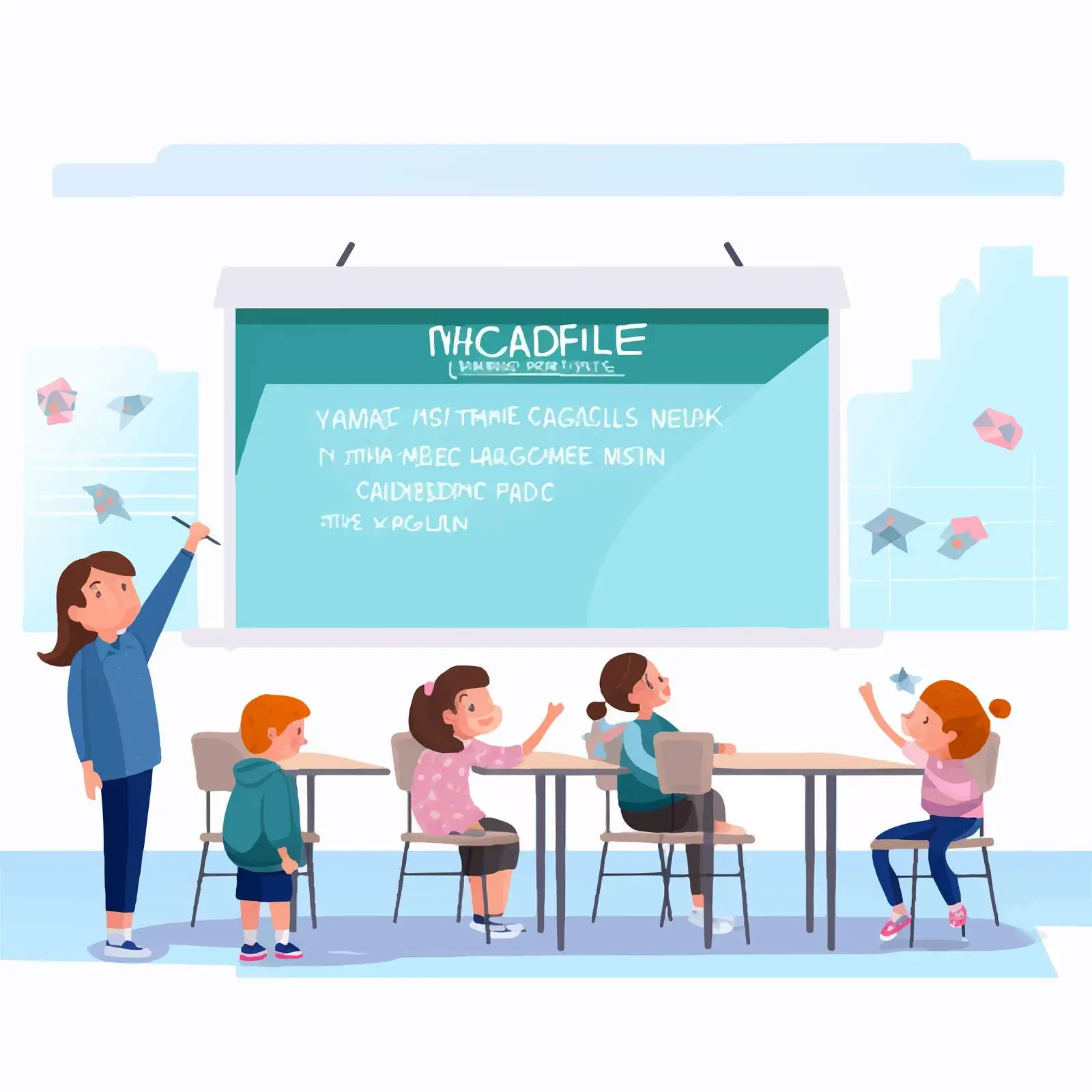 Get Vaccinated Font Design in Classroom – free whiteboard image from Dotvec