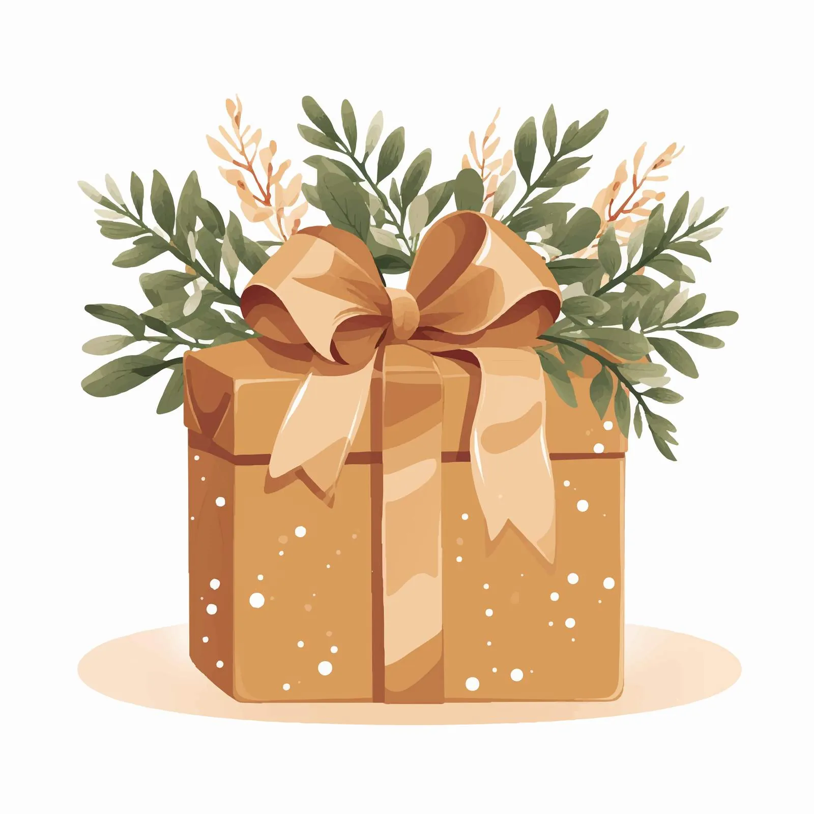 Kraft Paper Gift Box Design with Leaf — free download from Dotvec