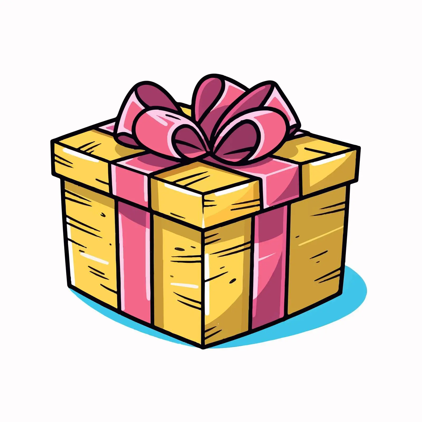 Line Art Vector Gift Box Illustration — free download from Dotvec