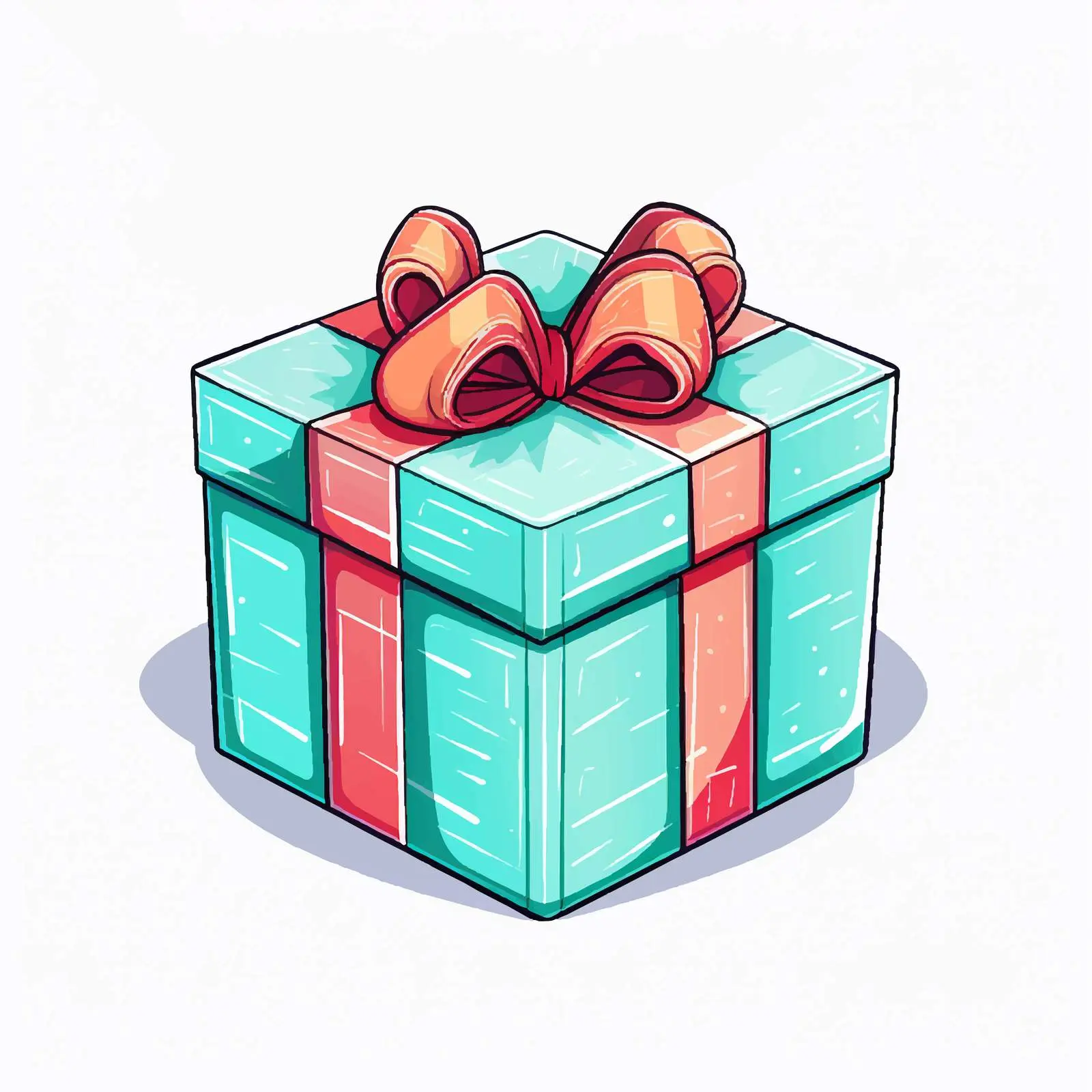 Gift Box Line Vector Illustration on White Background — free download from Dotvec