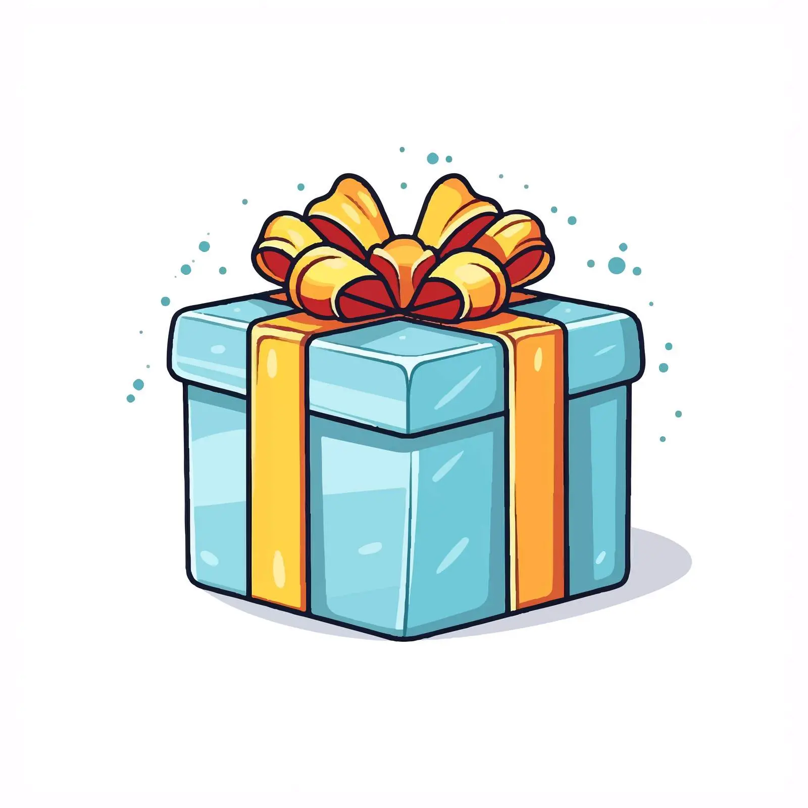 Gift Box Line Vector Illustration on White Background — free download from Dotvec