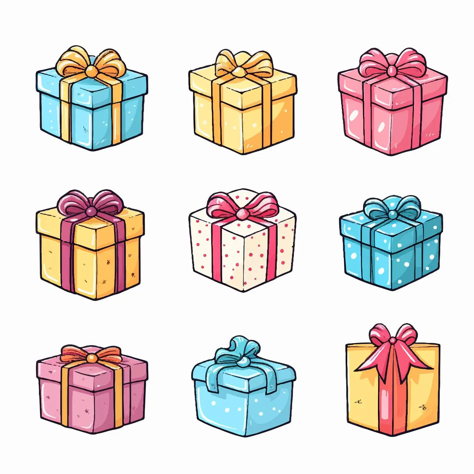 Gift Box Line Art Vector Illustration — free download from Dotvec