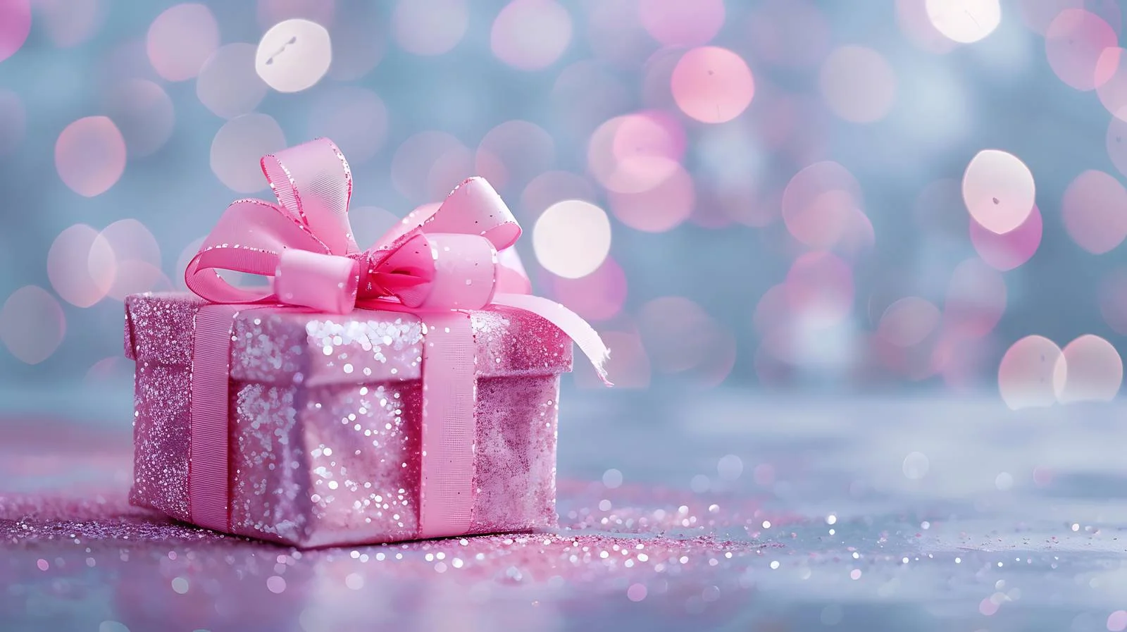 Elegant Gift Box on Table with Bokeh Light — free download from Dotvec