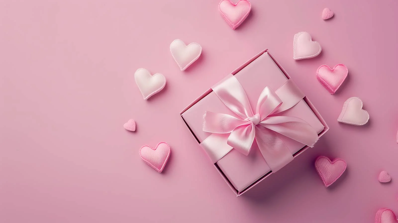 Heart Gift Box on Pink Background — free download from Dotvec