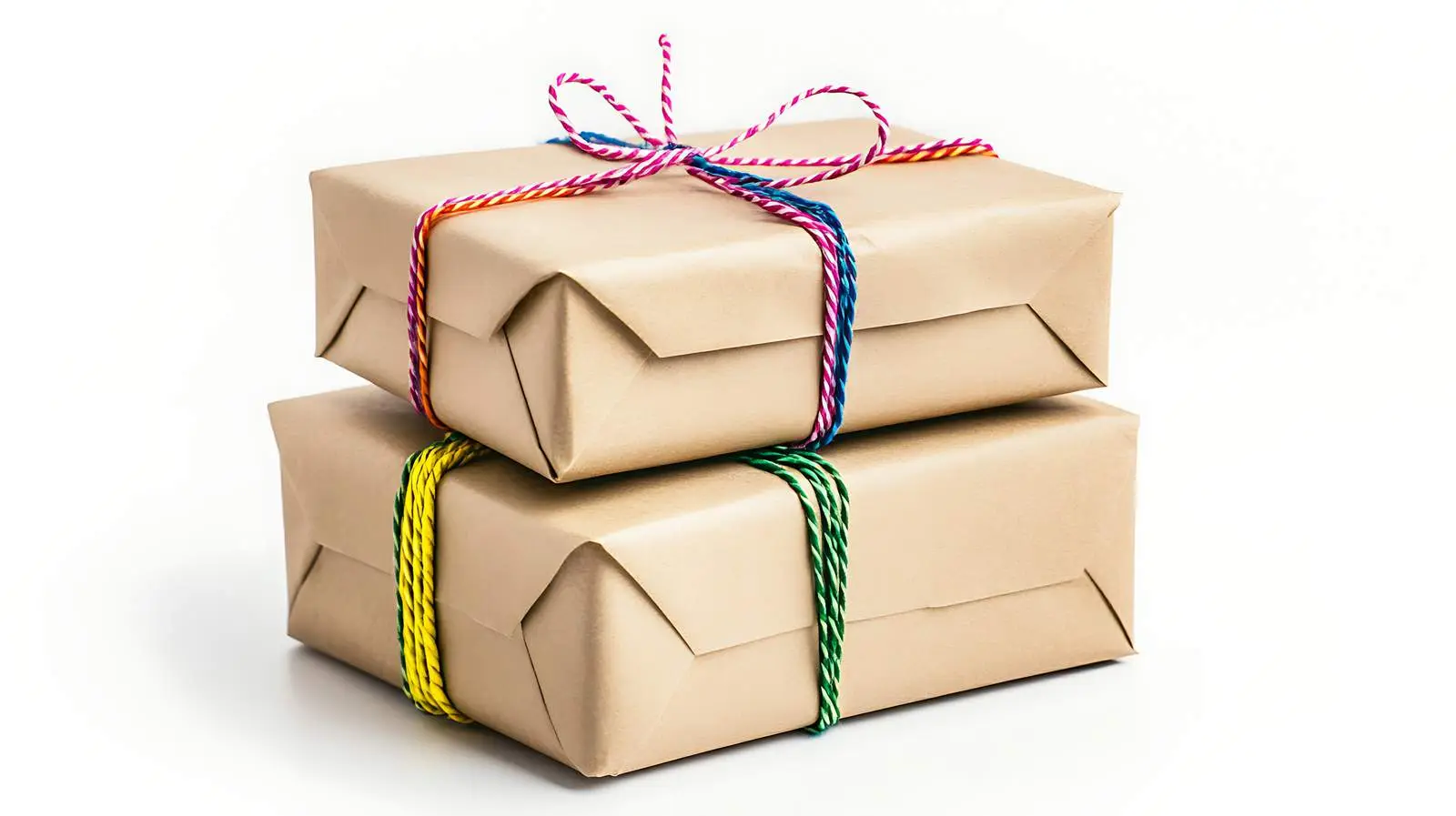 Elegant Gift Box Wrapped Brown Paper — free download from Dotvec