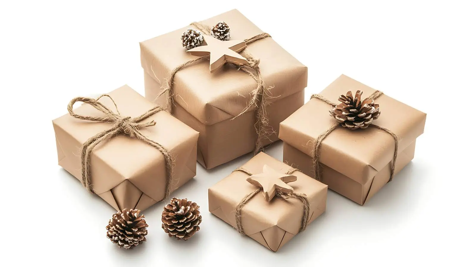 Craft Paper Gift Box Wrapping Concept — free download from Dotvec