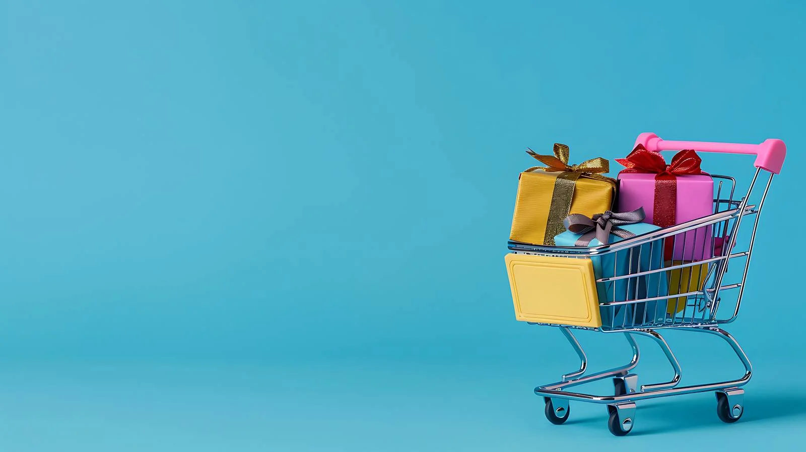 Festive Gift Shopping Cart Concept — free download from Dotvec