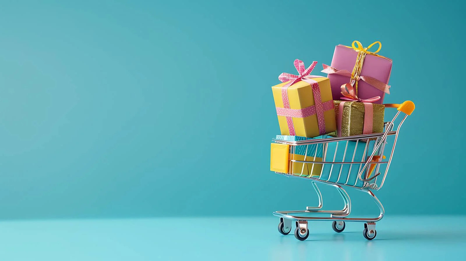Gift Boxes in Shopping Cart — free download from Dotvec