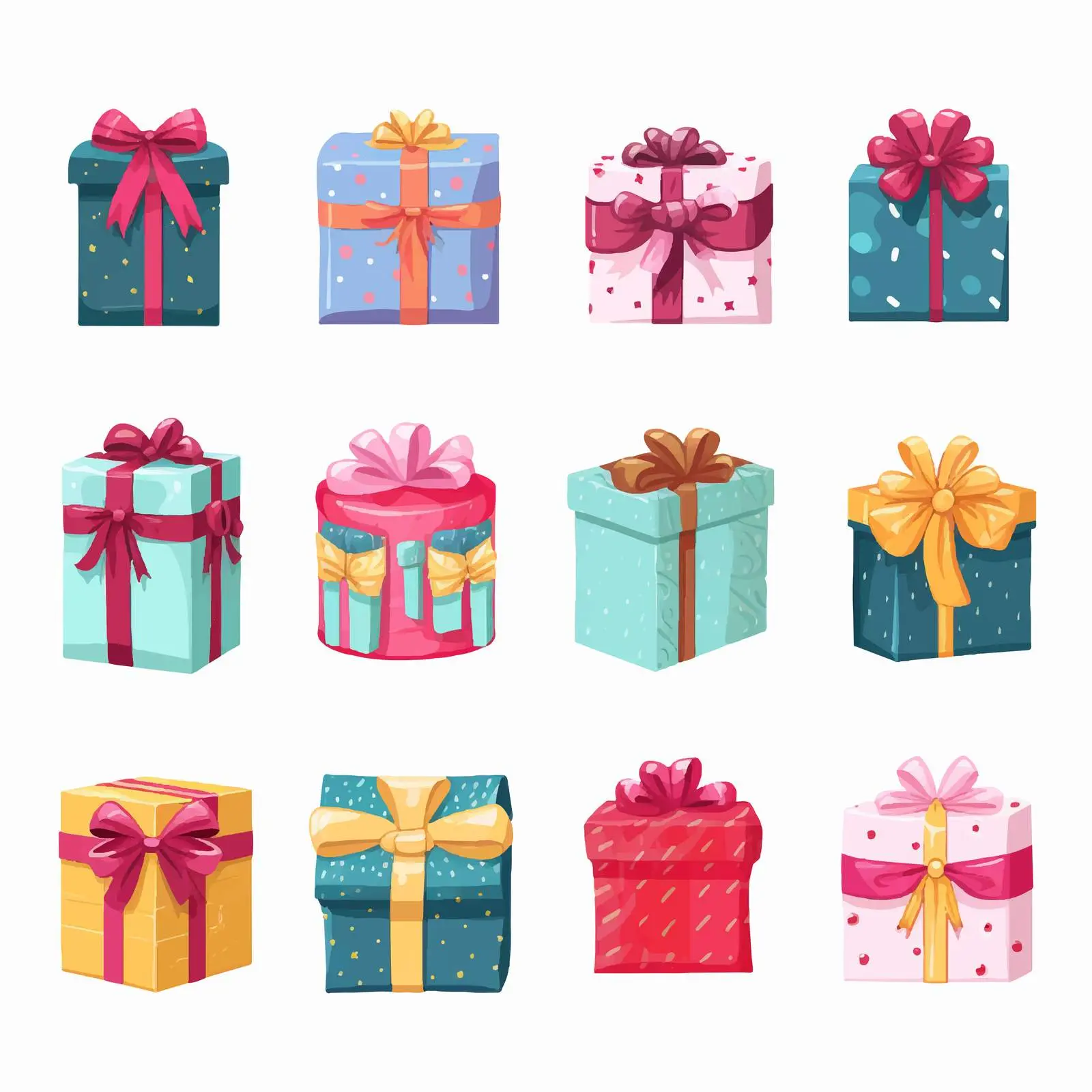Festive Gift Boxes Wrapped for Holidays — free download from Dotvec