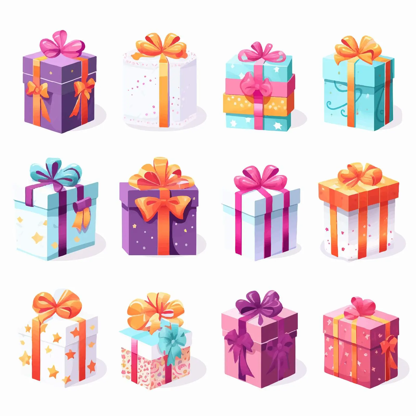 Holiday Gift Boxes Wrapped in Festive Paper — free download from Dotvec