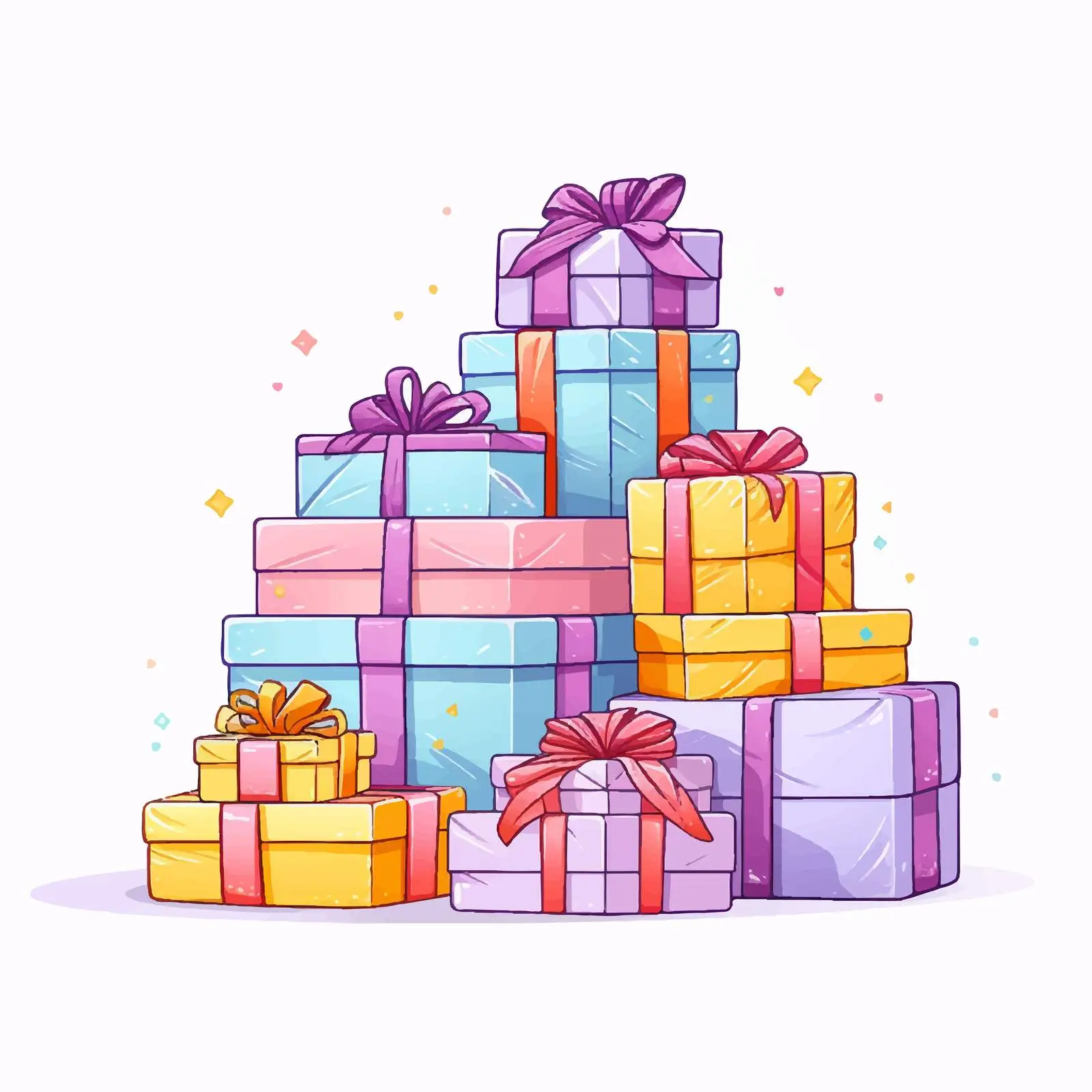 Beautifully Wrapped Gift Boxes with Ribbons — free download from Dotvec