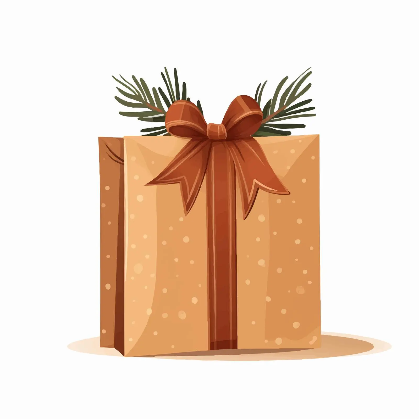 Holiday Gift in Kraft Paper Bag — free download from Dotvec