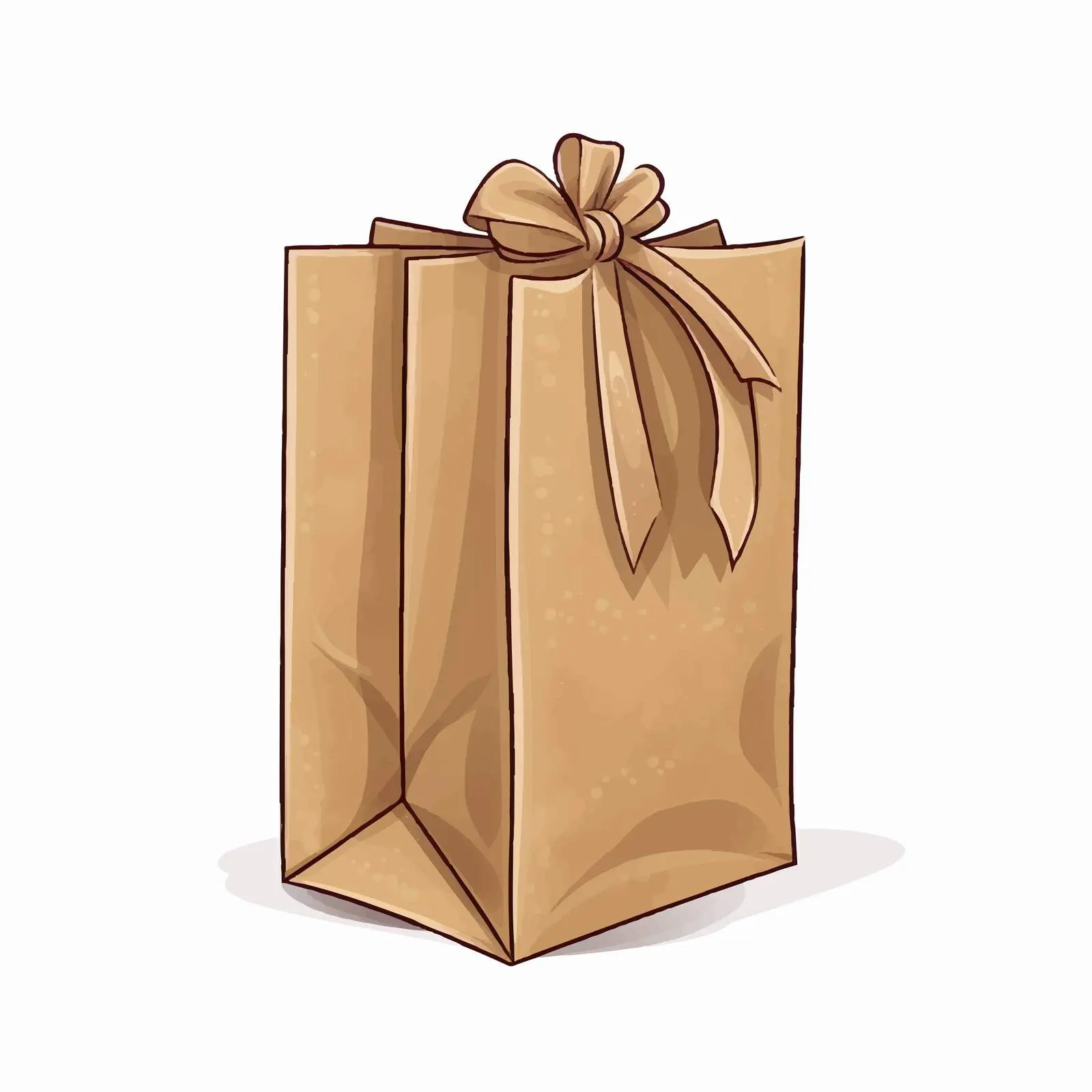 Holiday Gift in Kraft Paper Bag — free download from Dotvec