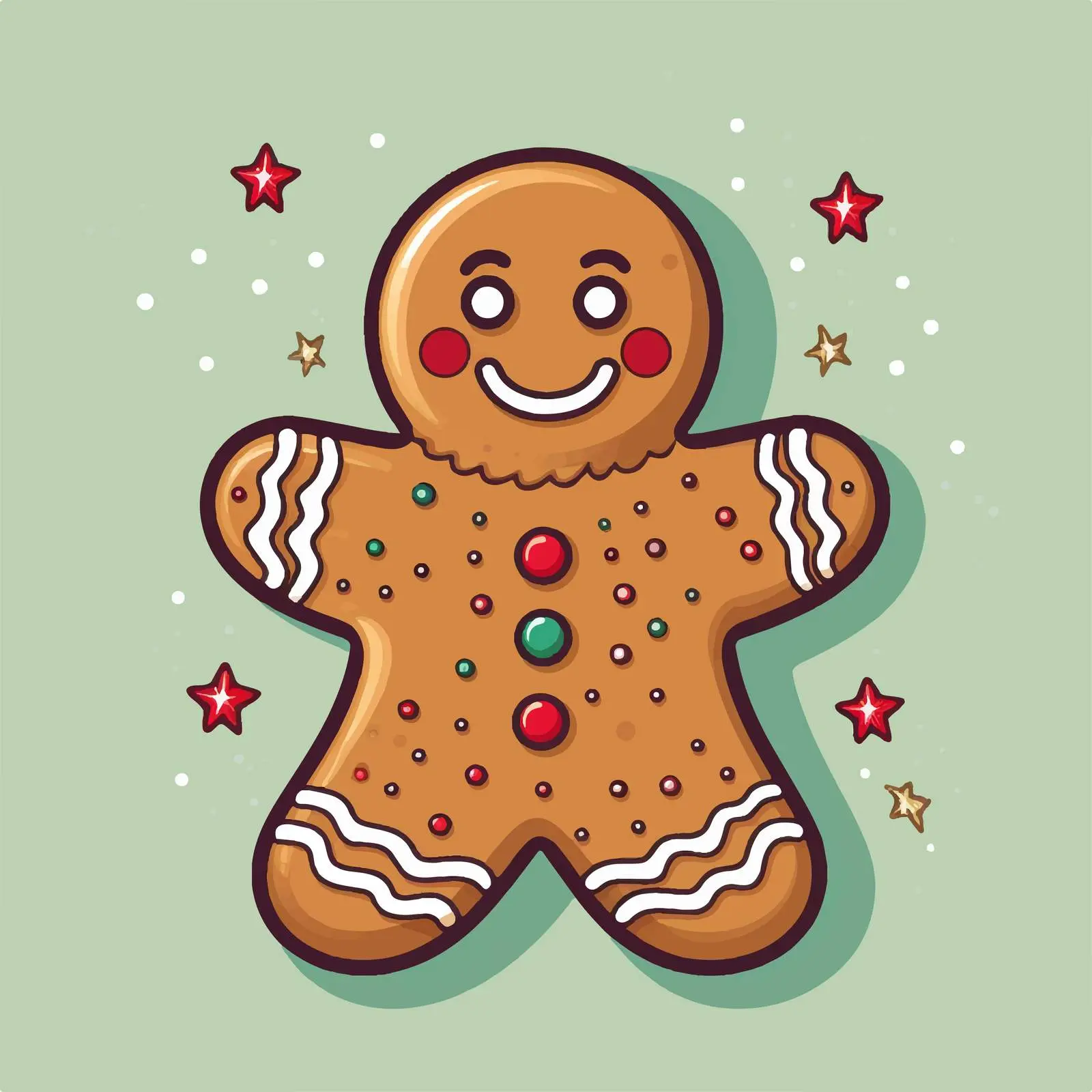 Hand-Drawn Gingerbread Card Design for Festive Mood — free download from Dotvec