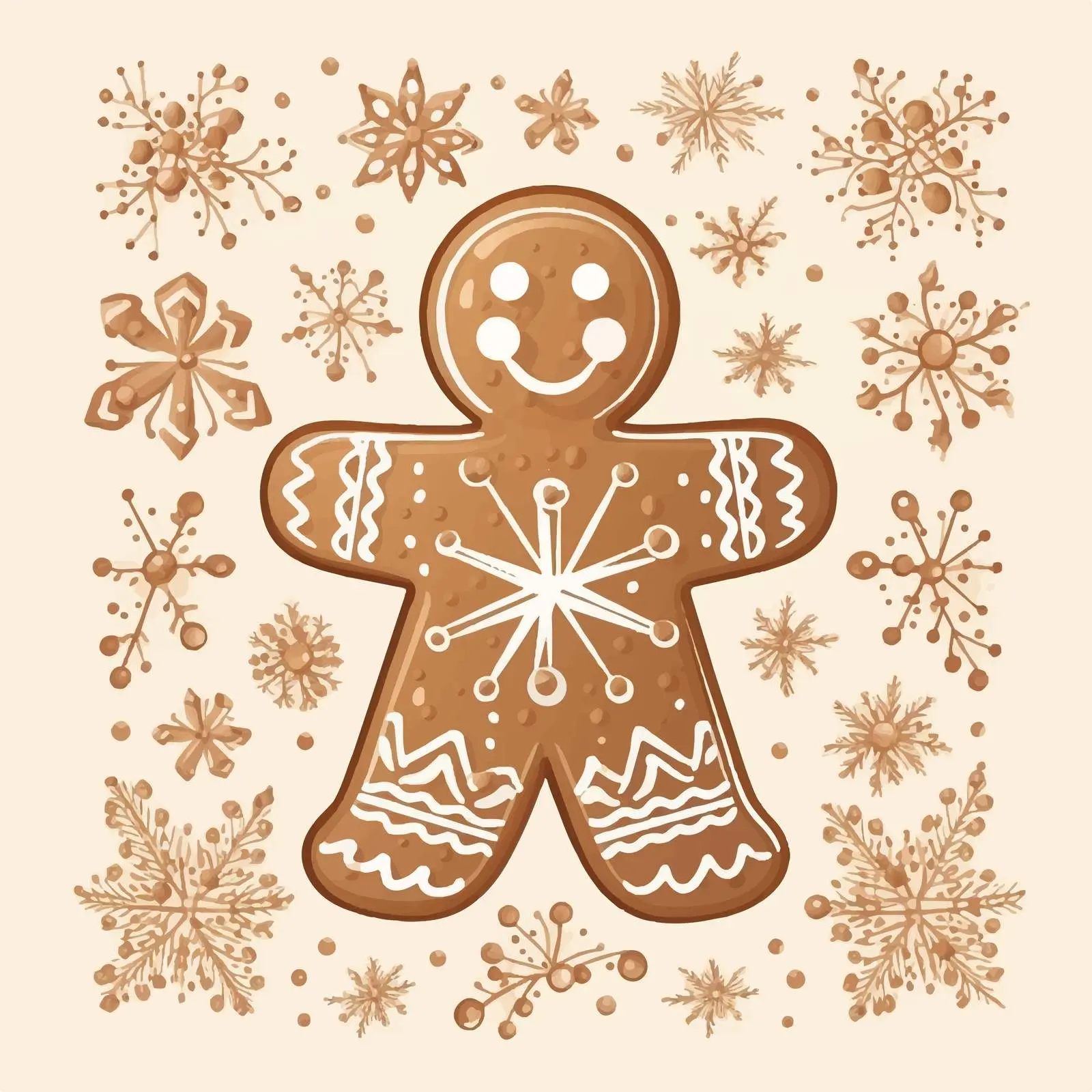 Festive Gingerbread Card Design Illustration — free download from Dotvec