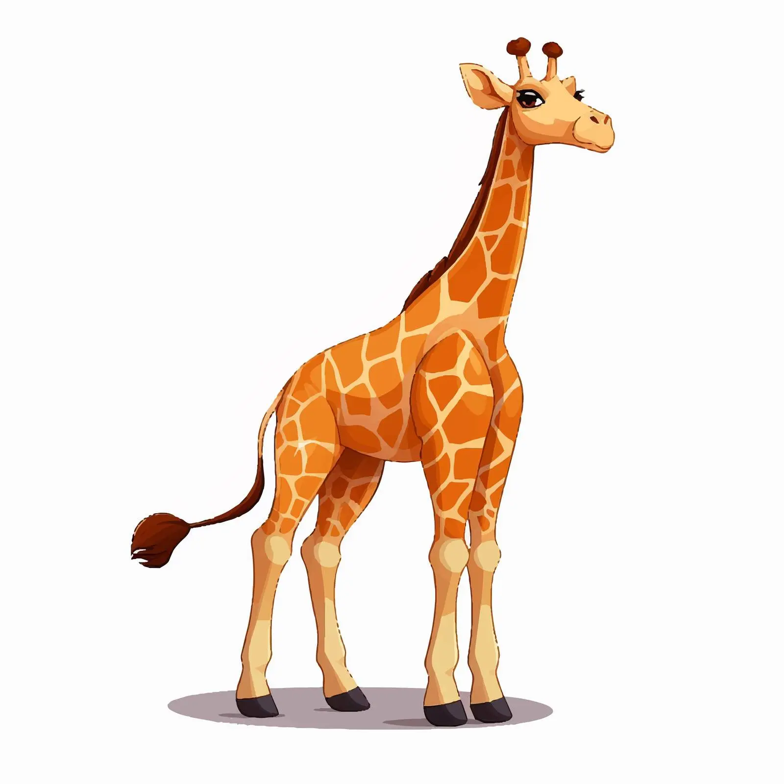 Cartoon Giraffe Line Art Vector Illustration – free cartoon giraffe image from Dotvec
