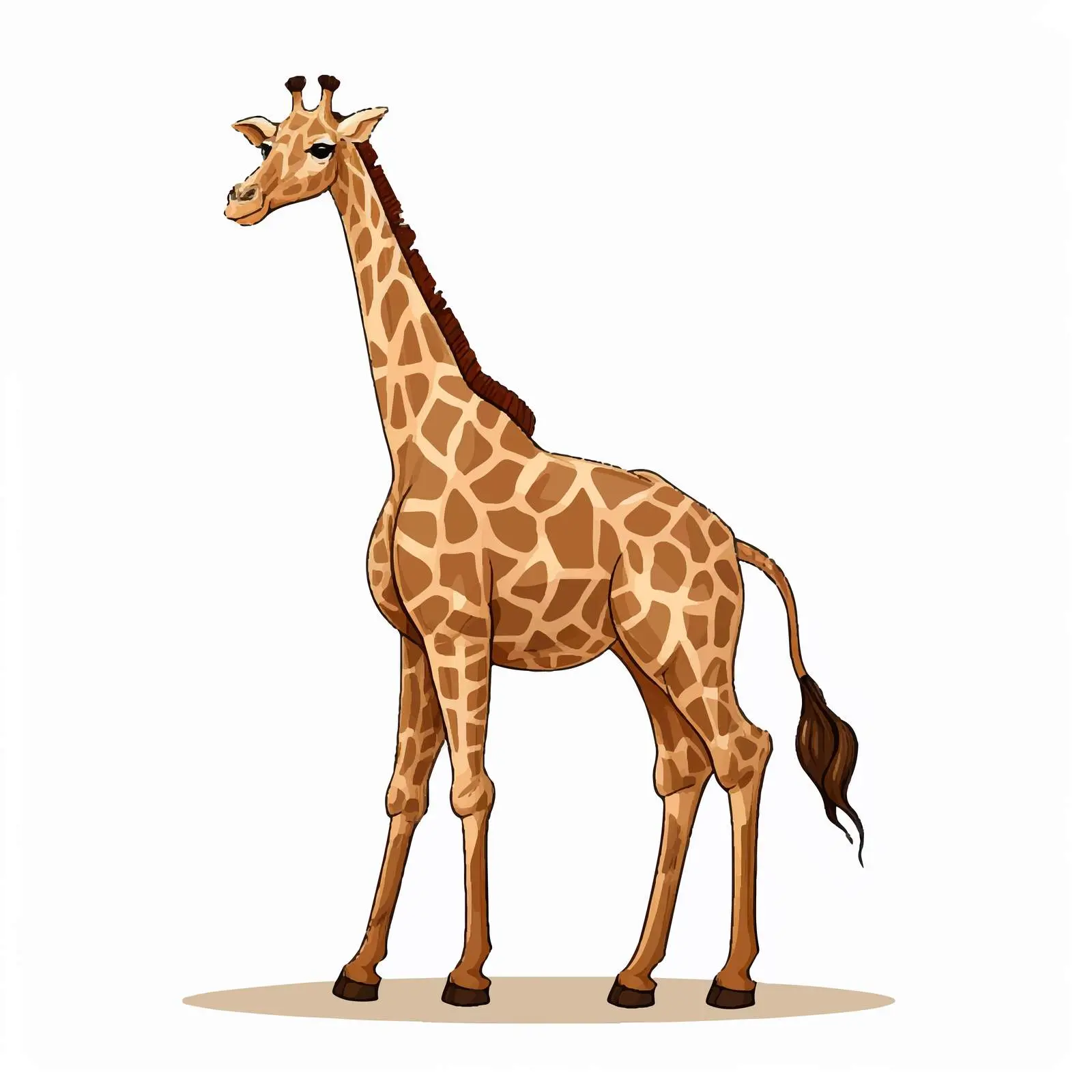 Cartoon Giraffe Line Vector Illustration – free caricature image from Dotvec