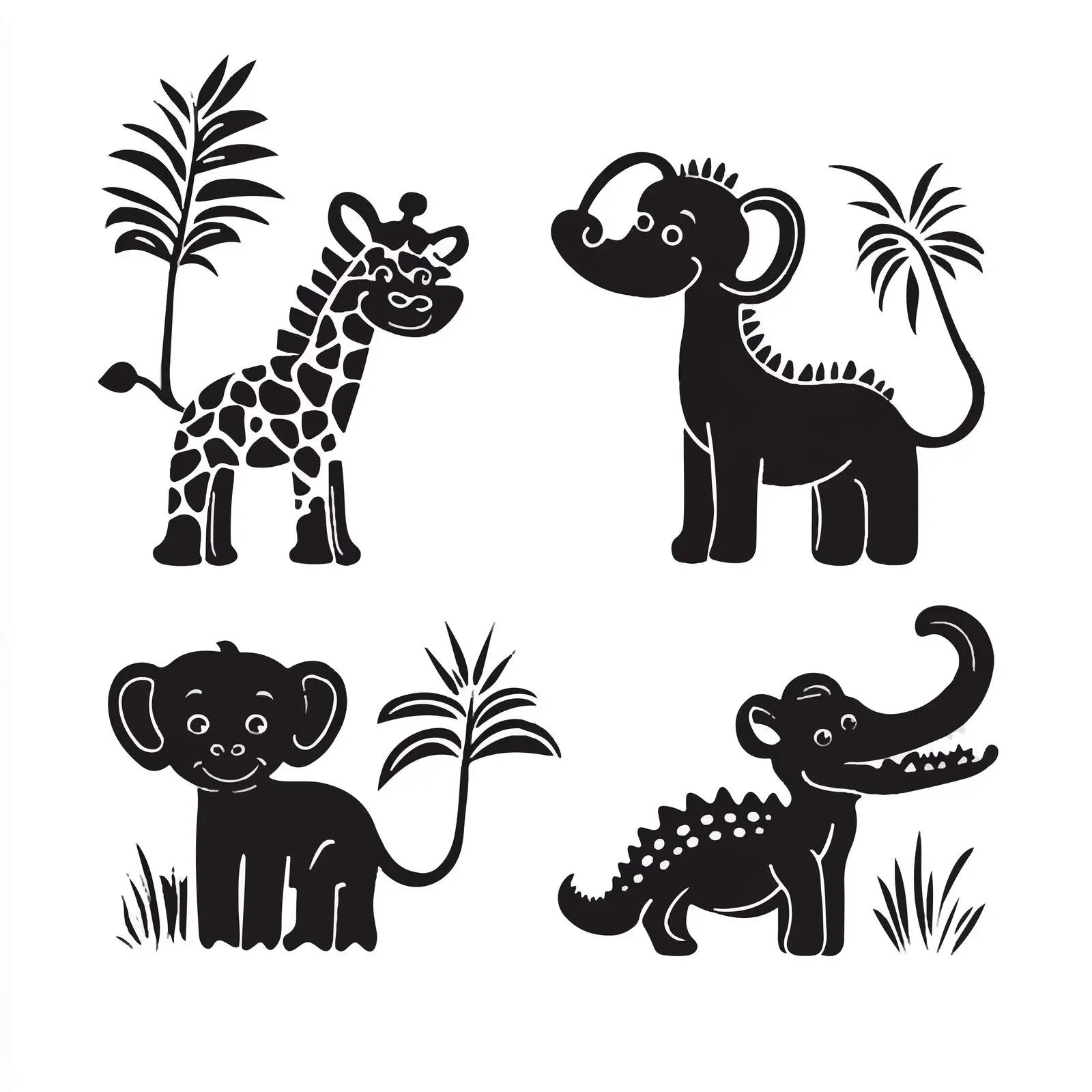 Wildlife Vector Art: Giraffe, Monkey, Elephant, Zebra – free zebra image from Dotvec